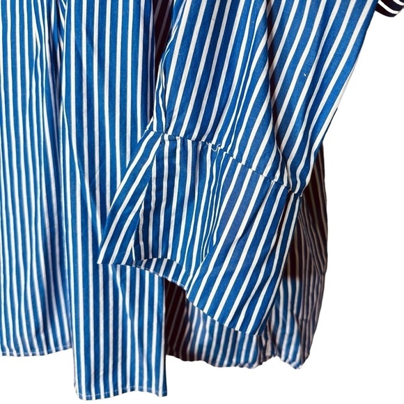 New Directions Curvy Blue & White Striped Floral Embroidered Women’s Top Size 3X - Picture 4 of 9